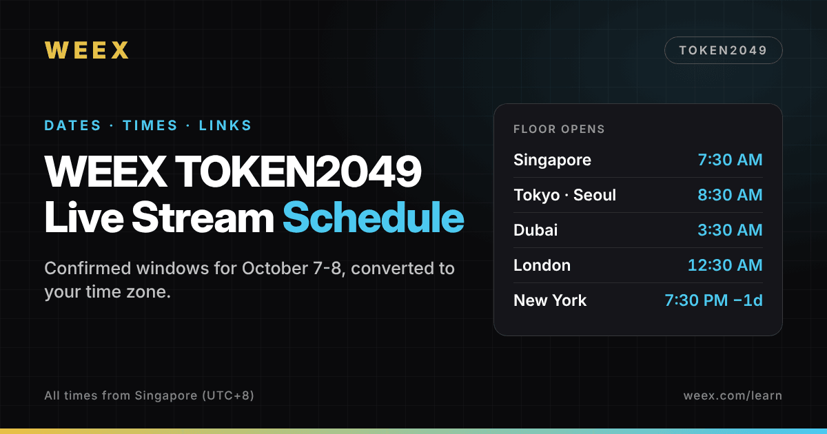 Расписание прямых трансляций WEEX на TOKEN2049: даты, время и ссылки