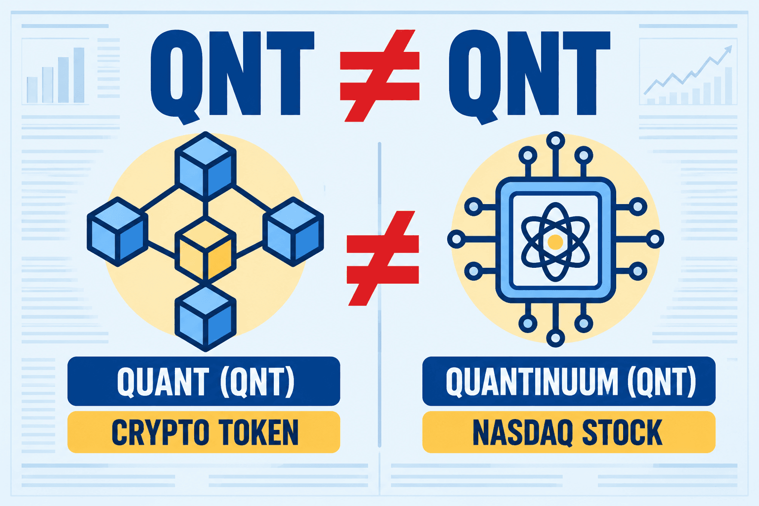 Quant QNT 加密货币与 Quantinuum QNT 纳斯达克股票并非同一种资产