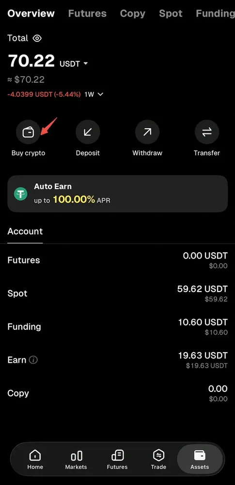 如何在 WEEX 应用使用 NGN 购买 USDT 1