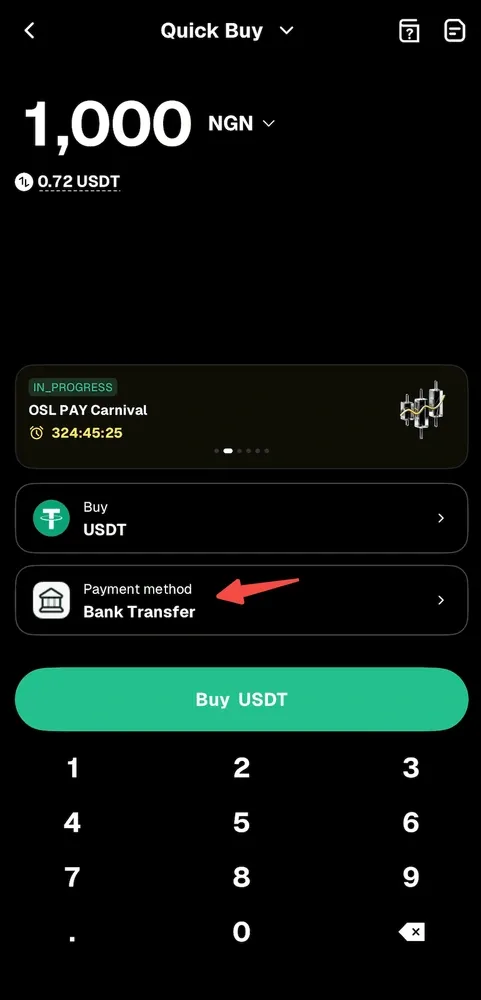 如何在 WEEX 应用使用 NGN 购买 USDT 3