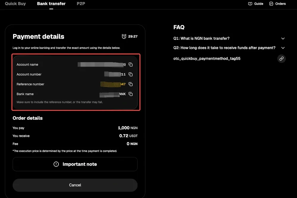 WEEX 随后会提供银行转账信息
