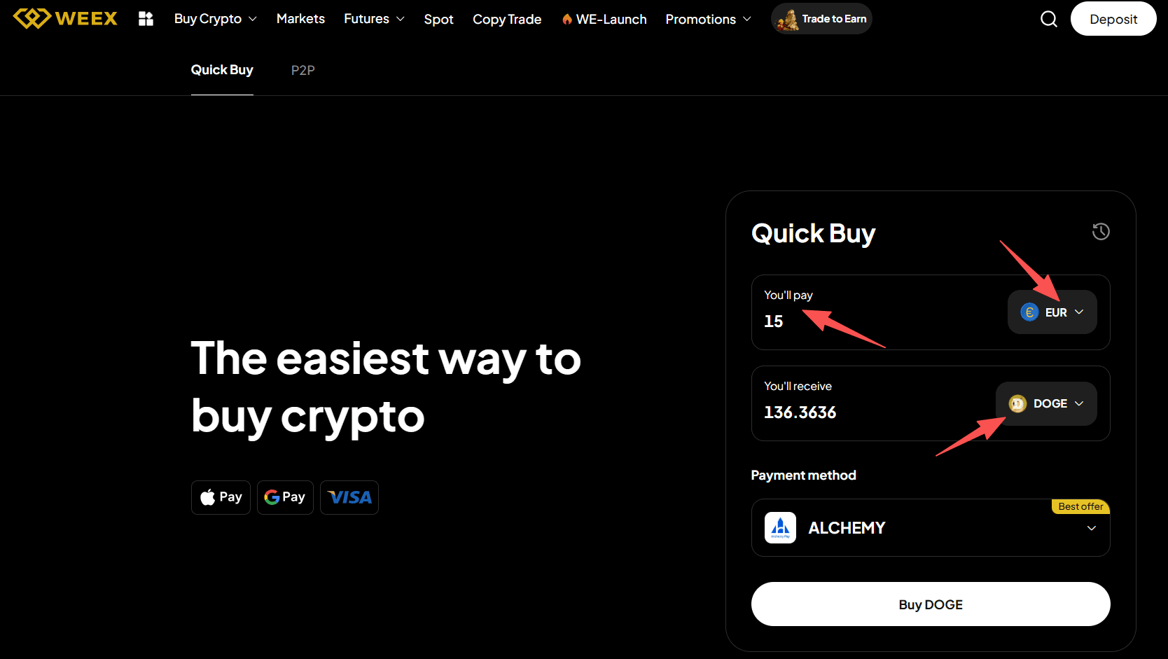 什么是WEEX OTC,如何在WEEX OTC上用欧元买入DOGE?